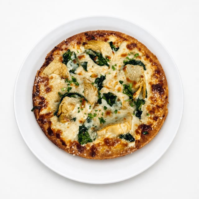 Spinach Artichoke Pizza.